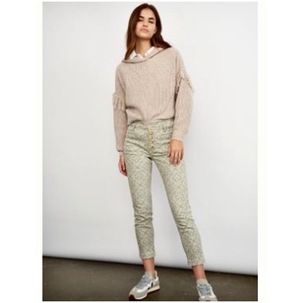 Nwt Anthropologie Pilcro Ultra High-Rise Seamed Utility Jeans Size 26 floral new - Picture 3 of 11